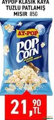 AYPOP KLASİK KAYA TUZLU PATLAMIŞ MISIR 85 G fiyat ve kampanya bilgisi